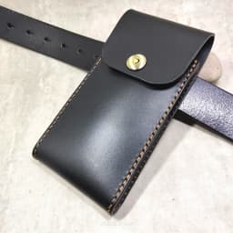 Universal Mobile Phone Waist Bag Belt Pack Hand-made Leather Sheath Phone holster for Men Iphone Huawei OPPO PD