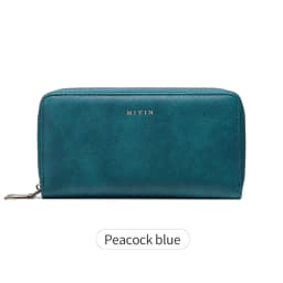 MIYIN Women's Wallet RFID Shielding Double Zipper Women's Clutch Bag Retro Minimalist Multi-function Multi-card Slot Card Holder
