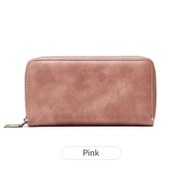MIYIN Women's Wallet RFID Shielding Double Zipper Women's Clutch Bag Retro Minimalist Multi-function Multi-card Slot Card Holder