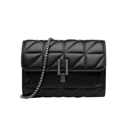 Black Luxury Handbags And Purse Women PU Leather Messenger Shoulder Bag Plaid Female Crossbody Bag Tassel Quilted Brand