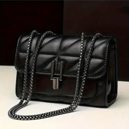 Black Luxury Handbags And Purse Women PU Leather Messenger Shoulder Bag Plaid Female Crossbody Bag Tassel Quilted Brand