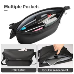 HcanKcan Man Shoulder Bag Waterproof Big Capacity Messenger Bags Fit Mini Ipad Daily Casual Work Cycling Weekend Outdoor Bag