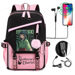 Back To School Backpack for Girls Boys Teenager The Apothecary Diaries Maomao Fashion Usb School Bags Travel Backpacks Mochila