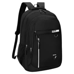 Neutral brand multi-layered backpack for men and women with various pockets,suitable for business trips.Made of nylon material.