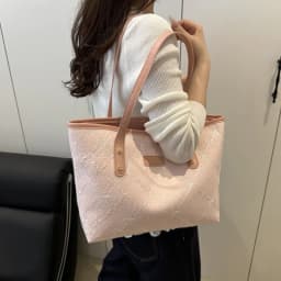 Minimalist Tote Shoulder Bag for Women, Sweet Lace Large Capacity Handbag with Leather Strap, Casual Underarm Purse,For Commute