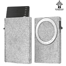 Women's Minimalist Aluminum Alloy Wallet, Magnetic Automatic Side-thrust Pop Up Card Holder With Anti-theft Brush Blocking