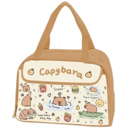 Cute Capybara Lunch Bag Large Capacity Waterproof Oil-Proof Animal Print Insulated Bento Box Carrier For Kids School Office