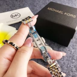 Michael Kors Luxury Rose Gold Women's Watch Bag Fashionable Luxury MK Classic Quartz Watch Wallet Girlfriend Gift