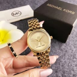 Michael Kors Luxury Rose Gold Women's Watch Bag Fashionable Luxury MK Classic Quartz Watch Wallet Girlfriend Gift