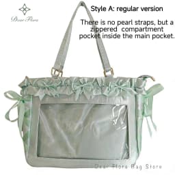 New Y2K Ribbon Bow Ita Crossbody Bag Sweet Girls Transparent Large Capacity Shoulder Bag DIY Display Handbag Lady Satin Tote Bag