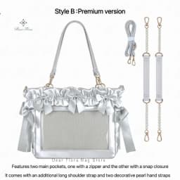 New Y2K Ribbon Bow Ita Crossbody Bag Sweet Girls Transparent Large Capacity Shoulder Bag DIY Display Handbag Lady Satin Tote Bag