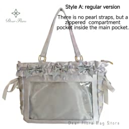 New Y2K Ribbon Bow Ita Crossbody Bag Sweet Girls Transparent Large Capacity Shoulder Bag DIY Display Handbag Lady Satin Tote Bag