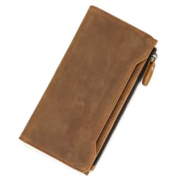 Genuine leather cash wallets vintage leather purse men women clip purse wallet luxury brand designer long wallet for male female