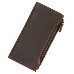 Genuine leather cash wallets vintage leather purse men women clip purse wallet luxury brand designer long wallet for male female