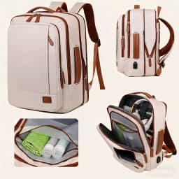 OGEHUAFEE daily commuting computer backpack, computer backpack+three piece set+3pcs storage bag, expandable travel and business laptop backpack, multi-functional lightweight backpack