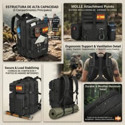 32L/50L Outdoor Backpack Military Tactical Backpack, Large Assault Pack for Camping Hiking with, Durable Daypack Rucksack for Men Travel Work Backpack