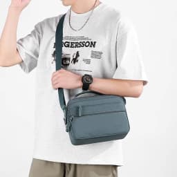 Men's Lightweight Oxford Cloth Crossbody Bag - Multi-Layered Durable Sling for Daily Commute And Travel - Shoulder Chest Bag
