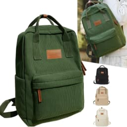 Sleek Stylish Corduroy Backpack Multi-Color Adjustable-Strap Lightweight for Daily Use Casual Functional Elegant Simple Bag