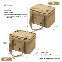 30L 42L Camping Storage Bag Foldable Waterproof Oxford Fabric Organizer for Picnic Tableware Equipment