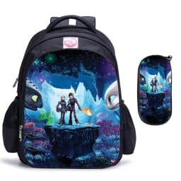 2pcs How to Train Your Dragon Backpacks 16inch Orthopedic Software SchoolBag Black Primary Mochilas Gift for Kids Students