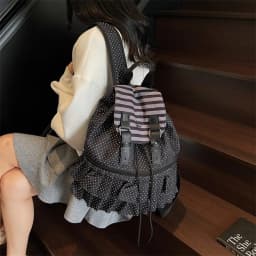 Creative Polka Dot Backpack Large Capacity Casual School Bag Multifunctional Shoulder Bag Travel