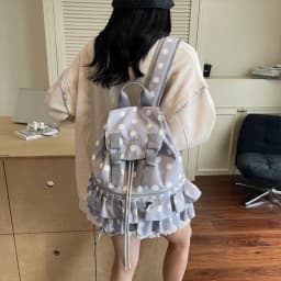 Creative Polka Dot Backpack Large Capacity Casual School Bag Multifunctional Shoulder Bag Travel