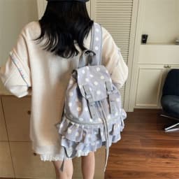 Creative Polka Dot Backpack Large Capacity Casual School Bag Multifunctional Shoulder Bag Travel