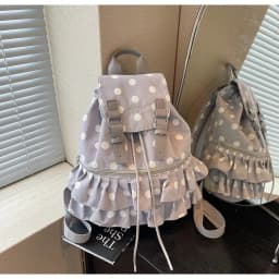 Creative Polka Dot Backpack Large Capacity Casual School Bag Multifunctional Shoulder Bag Travel