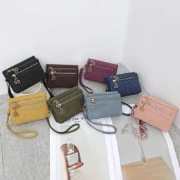Retro Bi-Fold Women's Wallet Stylish Stitched Diamond Patterned Coin Purse High-Quality PU Leather Short Wallet with Wrist Strap