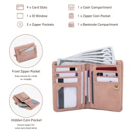 Retro Bi-Fold Women's Wallet Stylish Stitched Diamond Patterned Coin Purse High-Quality PU Leather Short Wallet with Wrist Strap