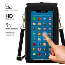 Phone Cross-Body Purse With Touchscreen Window Premium Leather RFID-Blocking Lightweight Women's Shoulder Bag Wallet Purse