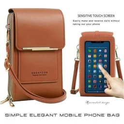 Phone Cross-Body Purse With Touchscreen Window Premium Leather RFID-Blocking Lightweight Women's Shoulder Bag Wallet Purse