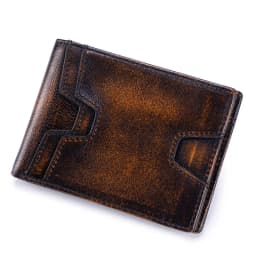 SCHLATUM Front Pocket Wallet for Men Slim Lightweight RFID Blocking Genuine Leather Bifold Thin Wallet with 10 Card Slots