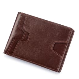 SCHLATUM Front Pocket Wallet for Men Slim Lightweight RFID Blocking Genuine Leather Bifold Thin Wallet with 10 Card Slots