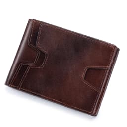 SCHLATUM Front Pocket Wallet for Men Slim Lightweight RFID Blocking Genuine Leather Bifold Thin Wallet with 10 Card Slots