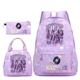 Hot Katseye Funny Backpack Girl's Kids Student Schoolbags Double Shoulder Bag Teenage Travel Pen Lunch Bags Bookbag Knapsack