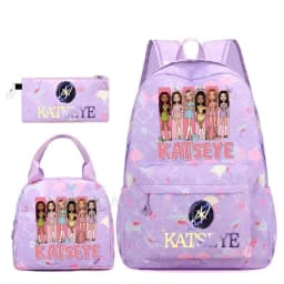 Hot Katseye Funny Backpack Girl's Kids Student Schoolbags Double Shoulder Bag Teenage Travel Pen Lunch Bags Bookbag Knapsack