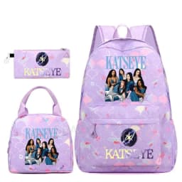 Hot Katseye Funny Backpack Girl's Kids Student Schoolbags Double Shoulder Bag Teenage Travel Pen Lunch Bags Bookbag Knapsack