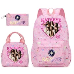 Hot Katseye Funny Backpack Girl's Kids Student Schoolbags Double Shoulder Bag Teenage Travel Pen Lunch Bags Bookbag Knapsack