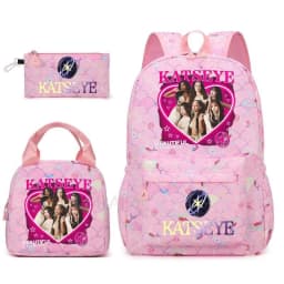 Hot Katseye Funny Backpack Girl's Kids Student Schoolbags Double Shoulder Bag Teenage Travel Pen Lunch Bags Bookbag Knapsack