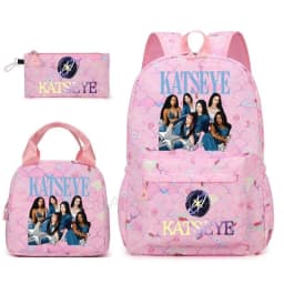 Hot Katseye Funny Backpack Girl's Kids Student Schoolbags Double Shoulder Bag Teenage Travel Pen Lunch Bags Bookbag Knapsack