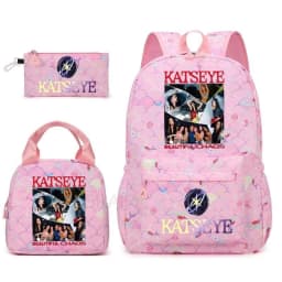 Hot Katseye Funny Backpack Girl's Kids Student Schoolbags Double Shoulder Bag Teenage Travel Pen Lunch Bags Bookbag Knapsack