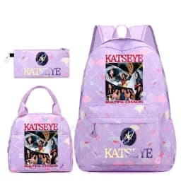 Hot Katseye Funny Backpack Girl's Kids Student Schoolbags Double Shoulder Bag Teenage Travel Pen Lunch Bags Bookbag Knapsack