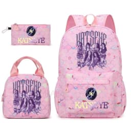 Hot Katseye Funny Backpack Girl's Kids Student Schoolbags Double Shoulder Bag Teenage Travel Pen Lunch Bags Bookbag Knapsack