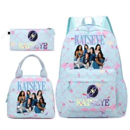 Hot Katseye Funny Backpack Girl's Kids Student Schoolbags Double Shoulder Bag Teenage Travel Pen Lunch Bags Bookbag Knapsack