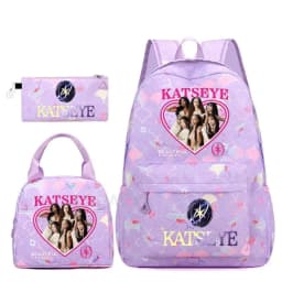 Hot Katseye Funny Backpack Girl's Kids Student Schoolbags Double Shoulder Bag Teenage Travel Pen Lunch Bags Bookbag Knapsack