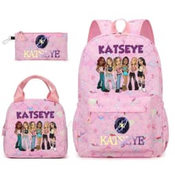 Hot Katseye Funny Backpack Girl's Kids Student Schoolbags Double Shoulder Bag Teenage Travel Pen Lunch Bags Bookbag Knapsack