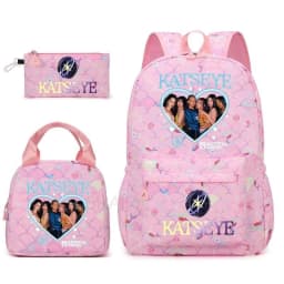 Hot Katseye Funny Backpack Girl's Kids Student Schoolbags Double Shoulder Bag Teenage Travel Pen Lunch Bags Bookbag Knapsack