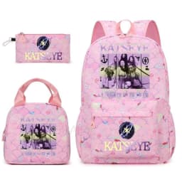 Hot Katseye Funny Backpack Girl's Kids Student Schoolbags Double Shoulder Bag Teenage Travel Pen Lunch Bags Bookbag Knapsack