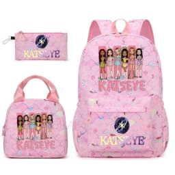 Hot Katseye Funny Backpack Girl's Kids Student Schoolbags Double Shoulder Bag Teenage Travel Pen Lunch Bags Bookbag Knapsack